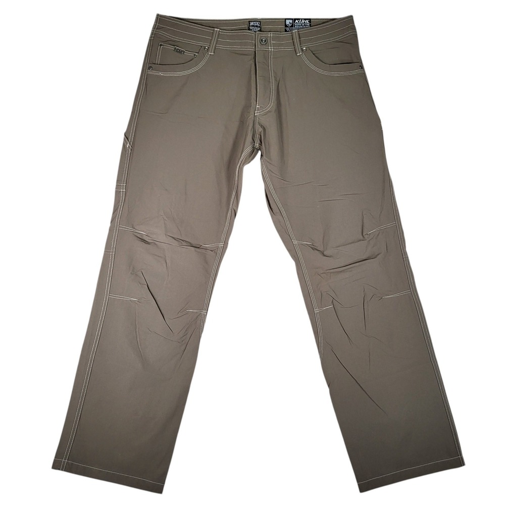 Kuhl Pants Mens 38x32 (Fits 39x32) Kanvus Jean Straight Brown Hiking Outdoor